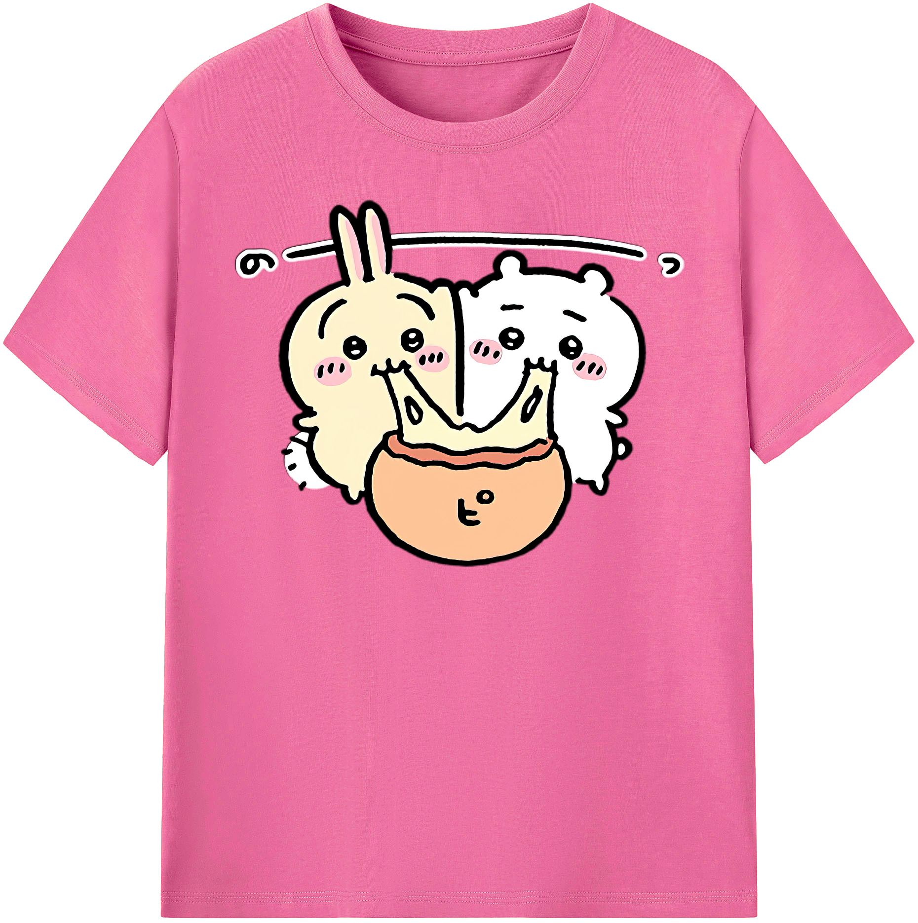 （画像用） ちいかわ うさぎ Chii-kawa usagi レディースカジュアルプリントTシャツ（綿100％）